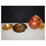 JA DESIGNS INDIAN VASE GOLD BOWL AND PLATE