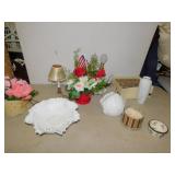 ARTIFICIAL FLOWERS, LAMP, WALL POCKET, ETC.