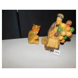 CHALK BALLOON LADY CHIP ON FOOT, ALABASTER OWL