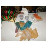 SLAG GLASS, CANDLE HOLDERS, ETC