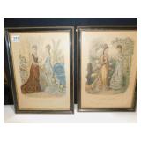FRAMED PRINTS DATED 1878, 15" TALL X 11.5" WIDE