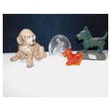 SCOTTY DOG DOOR STOP, CRYSTAL BUNNY, ETC.