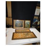 PAINTING 4 MEN UNMARKED, ASIAN STYLE PAINTINGS,