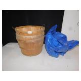 3 BUSHEL BASKETS AND SMALL TARP
