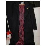 FORCASTER LADIES COAT SZ. 14- BLACK WOOL W/ PIN