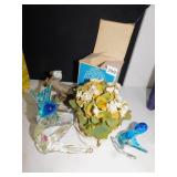 VINTAGE NIGHT LIGHT IN OB AND BROKEN ART GLASS