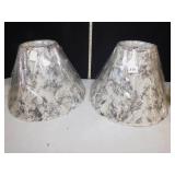 NEW LAMP SHADES BLACK/WHITE PATTERN PAIR TO GO
