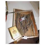 WOOD DRAWER W/ DRILL BITS, CHISELS, ETC.