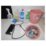 PLASTIC PEPSI TRAY, PLUG BAR, SOAP, CLEANING