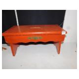 RED PAINTED STOOL