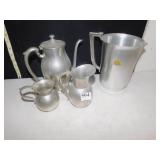 KENSINGTON WATER PITCHER, TEA POT, CREAMERS