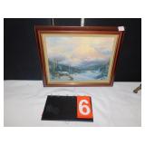 THOMAS KINKADE PAINTING WARMTH OF HOME COA, 16" X