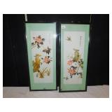 ORIENTAL PICTURES MADE OF SHELL & STONE, 28" H