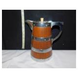 DECO INSULATED PITCHER W/ CHROME AND WOOD