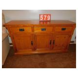 OAK SIDEBOARD, 51.5 W MISSION STYLE, 17.5" D LIKE