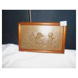 7.5" X 11.5" BRASS CHERUB PAINTING WITH ARTIST