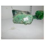 TWO GREEN GLASS PIECES