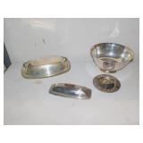 ASSORTED SILVERPLATE AND COVERED BUTTER