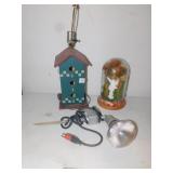 BIRDHOUSE LAMP, GLASS DOME, SPOTLIGHT
