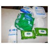 DIAPERS ADULT LARGE, WIPE CLOTHES, ETC.