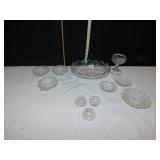 SUN COLORED AMETHYST PEDESTAL DISH, SLATS, BUTTER