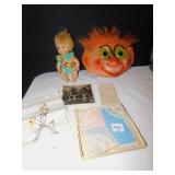 VINTAGE HANKIES, MASK, DOLL, ETC.