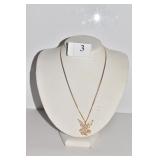 14 KT NECKLACE 18" W/ TRI-COLOR EAGLE 4.20 DWT
