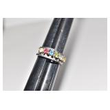 14K MOTHERS RING SZ. 8 - MULITI COLOR STONES 3.65