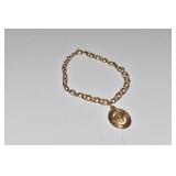 14K GOLD GRADUATION DAY BRACELET AND CHARM 3.44