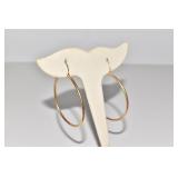 14K HOOP EARRINGS 2.5" SLIGHT DENT - 1.83 DWT