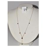 10KT FINE CHAIN AMBER COLOR STONES 1.20 DWT 16IN