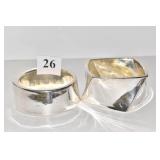 TWO STERLING CUFF BRACELETS NOT ALL SILVER