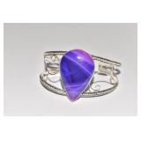 STERLING PEAR SHAPE CENTER STONE BRACELET