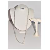 STERLING SILVER NECKLACE EARRINGS, STRAND