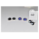 STERLING RAISED DESIGN EARRINGS 1 WITH CZS 18.04