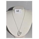 925 18IN HEART PENDANT 4.00 DWT