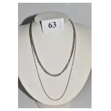 925 NECKLACE AND COPPER TONE 925 CHAIN 4.26 DWT