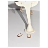 14KT 2 PAIR EARRINGS 2X CIRCLE EARRINGS 1.50DWT