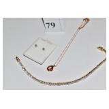 14KT FINE CHAIN STUD 14KT TENNIS BRACELET 7.00