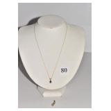 14KT NECKLACE WITH BLUE PEAR SHAPE NECKLACE 4