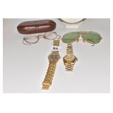 12KT GOLD FILLED 2 PAIR GLASSES WITH RAY BAN