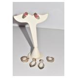 STERLING 3 SETS OF EARRINGS 10.47 DWT