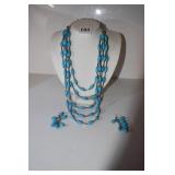 20" 4 STRAND W/ SILVER SPACERS NECKLACE AND