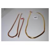 COPPER TONE NECKLACE 22" W/ MATCHING BRACELET 9"