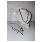THREE NECKLACE 18" CHAINS AND SILVER CHAIN WITH