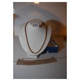 CHOCKER ADJ. NECKLACE ADJ, MESH COPPER TONE AND