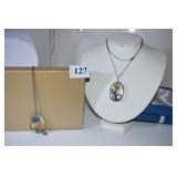 22" NECKLACES W/ 2" PENDANT W/ FLOWERS INSIDE