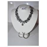 RHINESTONE SMOKEY GRAY 14" AND HOOP SILVER W/
