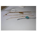 STONE CENTER BRACELET 7", CHOKER NECKLACE AND 2