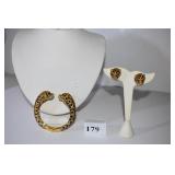 4 STRAND NECKLACE W/ RHINESTONE ACCENT AND DROP